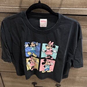 Disney Mickey & Minnie Mouse Cropped Graphic Tee